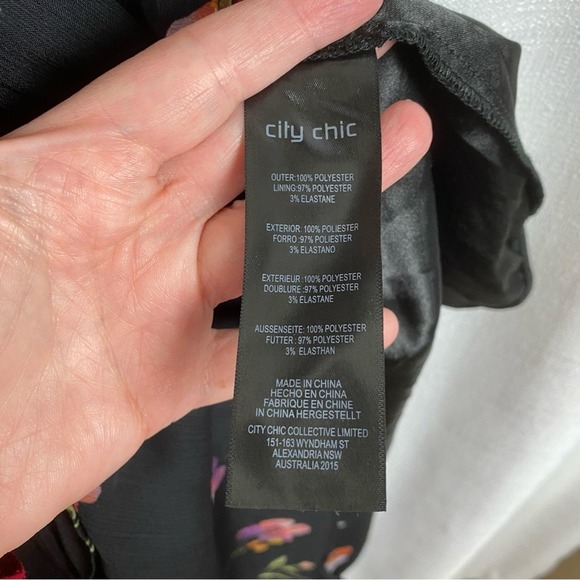 City Chic Black Floral Petal Rain Maxi Dress Sz.S/16 NWT - Picture 13 of 15